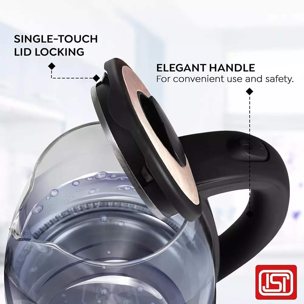Prestige Electric Glass Kettle 1.8 L Capacity 1350 W Borosilicate Glass LED Power Indicator Transparent, 41417