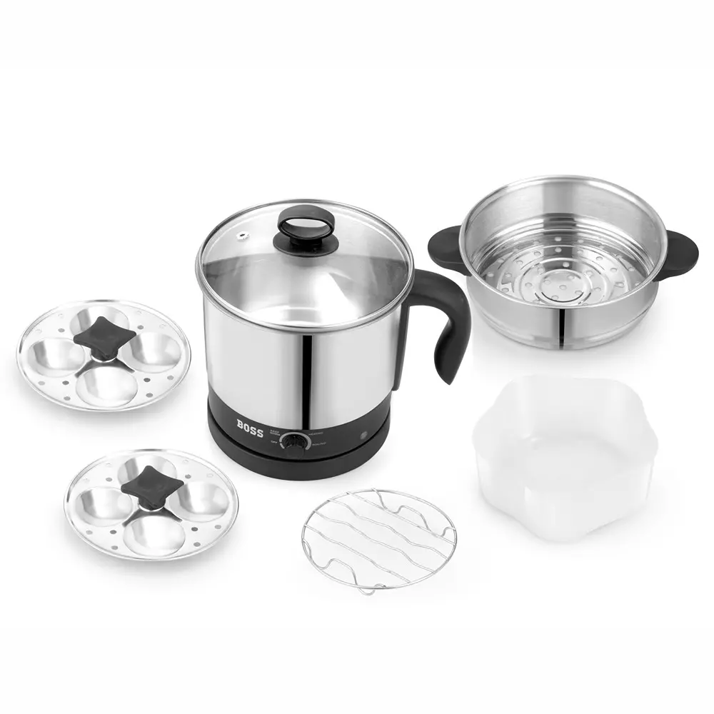 boss-600-w-cresta-multi-cook-kettle-15-l-capacity-black-silver-color-with-transparent-lid-b827