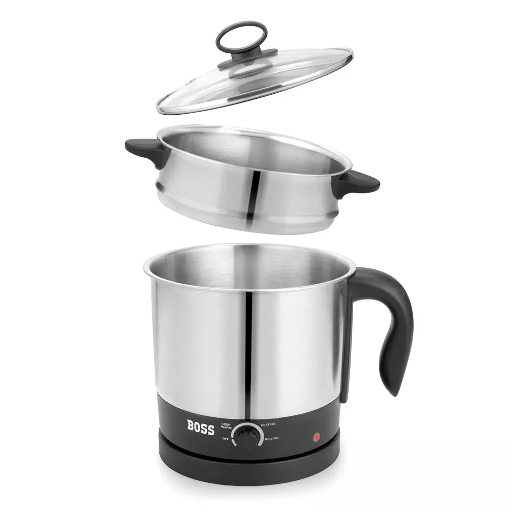 boss-600-w-cresta-multi-cook-kettle-15-l-capacity-black-silver-color-with-transparent-lid-b827