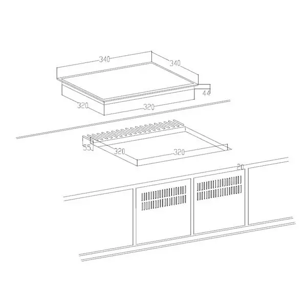 Butler Drop in Induction Warmers 1000 W, DIW-1.0 Square