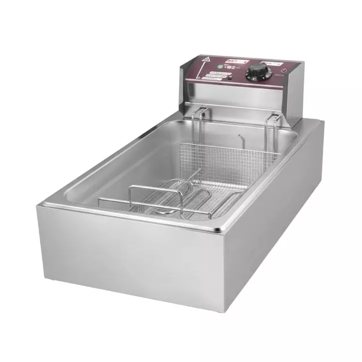 Chefrost 12 L Electric Deep Fryer Extra Long Single Tank Stainless Steel Body and 3 kW Power Rating for Hotels & Restaurants, CF-FR-12L (XL)