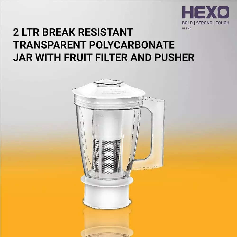 Havells Hexo 1000 W White and Purple Mixer Grinder, GHFJMDKV100