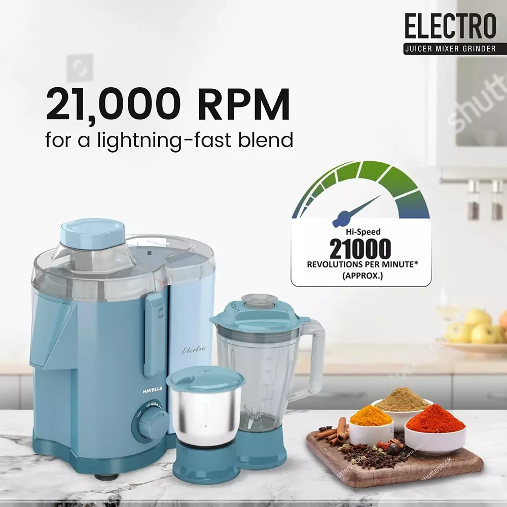 Havells Electro Jmg 700 W 2 Jar Juicer Mixer Grinder Blue, GHFJMEMG070