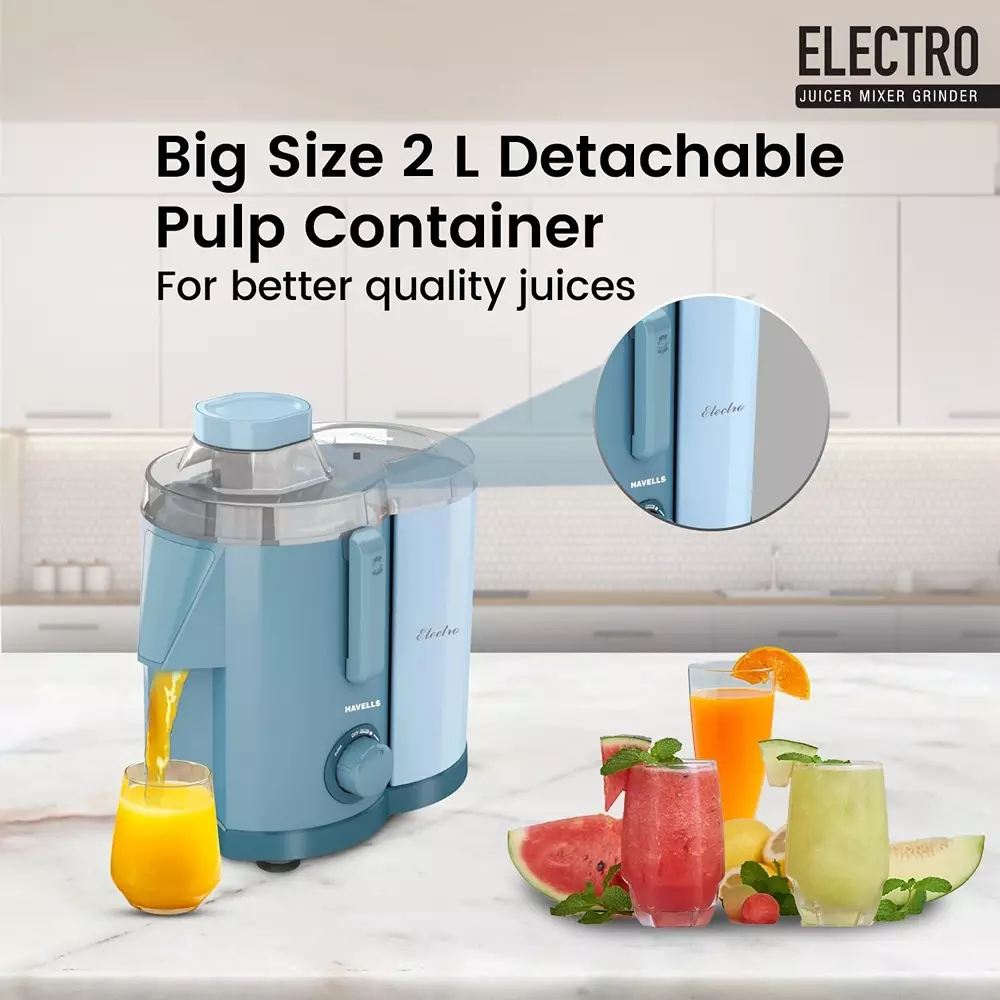 Havells Electro Jmg 700 W 2 Jar Juicer Mixer Grinder Blue, GHFJMEMG070