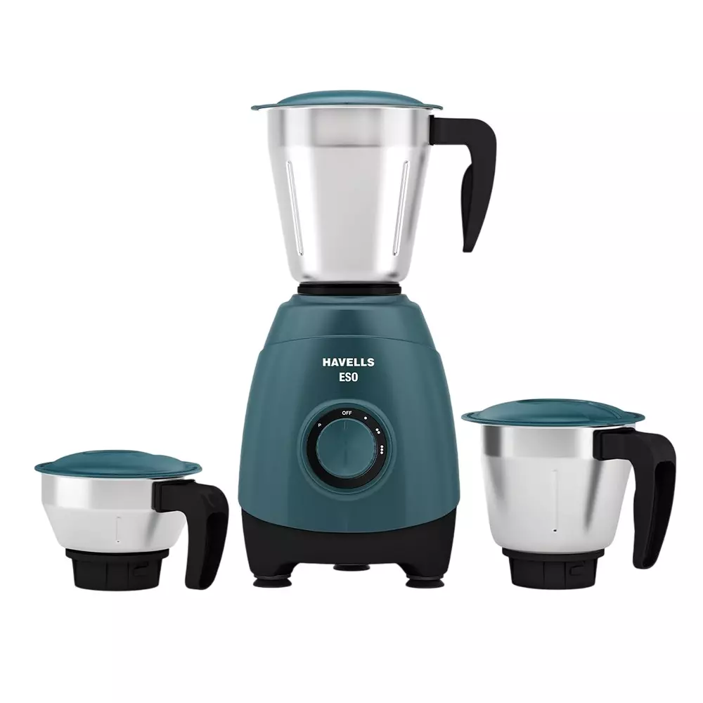 Havells Eso Mg 750 W 3 Jar Juicer Mixer Grinder Dark Green and Black, GHFMGELG075
