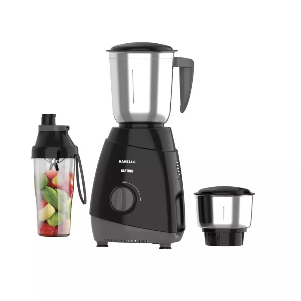 Havells Capture Nutri XL 500 W Mixer Grinder with 3 Jar Black, GHFMGFIK050