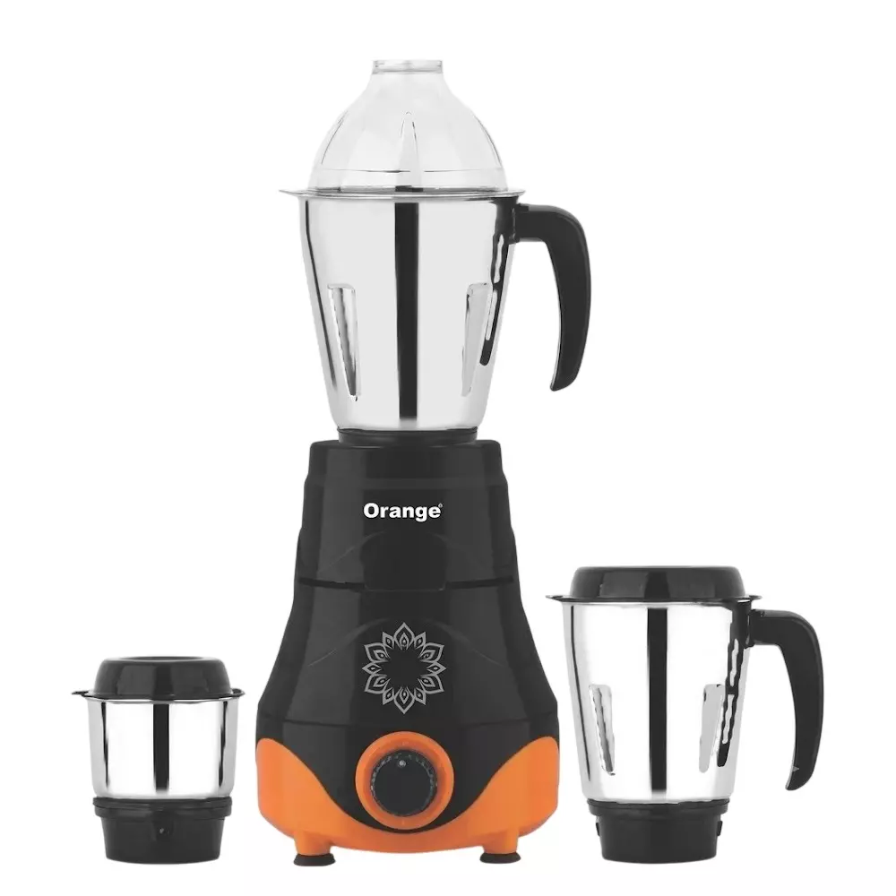Orange Exaa Regular Mixer Grinder 550 W Black and Orange With 3 Jar, OMXG696