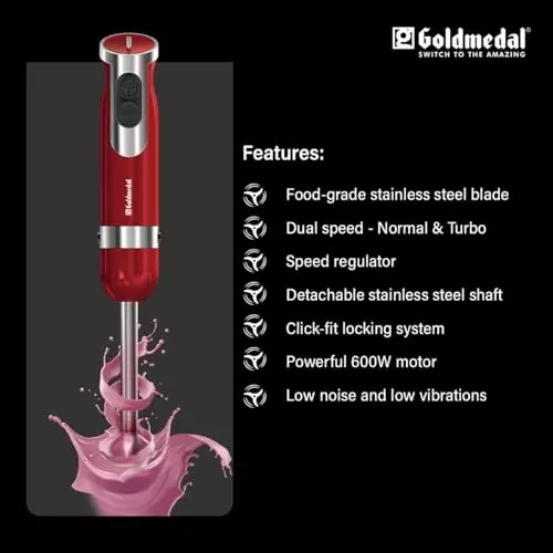 Goldmedal Storm Hand Blender Red 600 W, GOL0555RED