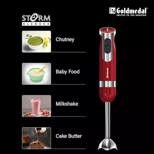 Goldmedal Storm Hand Blender Red 600 W, GOL0555RED