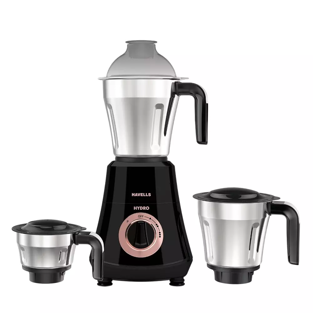 Havells Hydro Plus 1000 W Mixer Grinder with 3 Jar Black, GHFMGFGE100