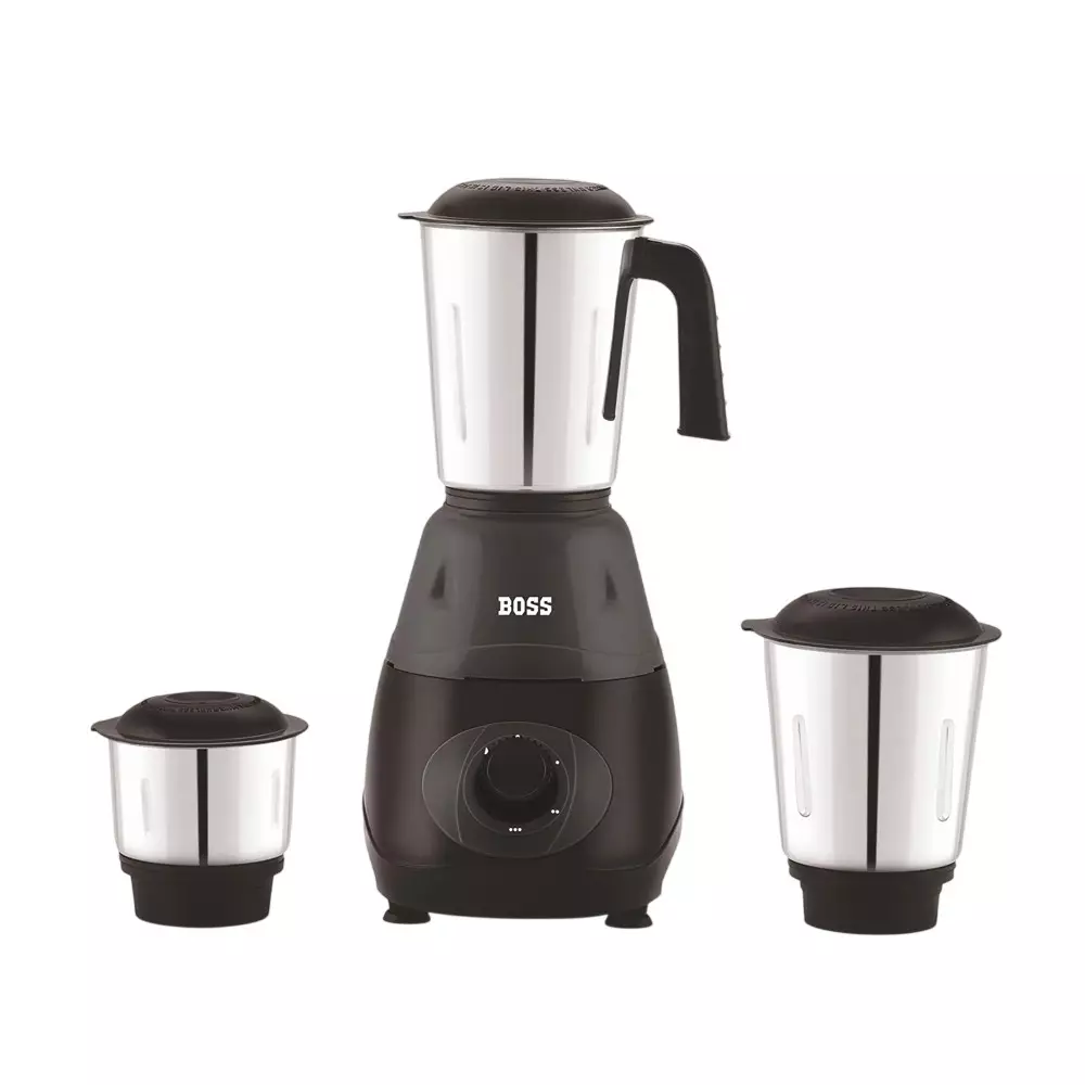 Boss 500 W Bravo Mixer Grinder Grey Color, 3 Speed Setting and 2 Stainless Steel Jars, B274
