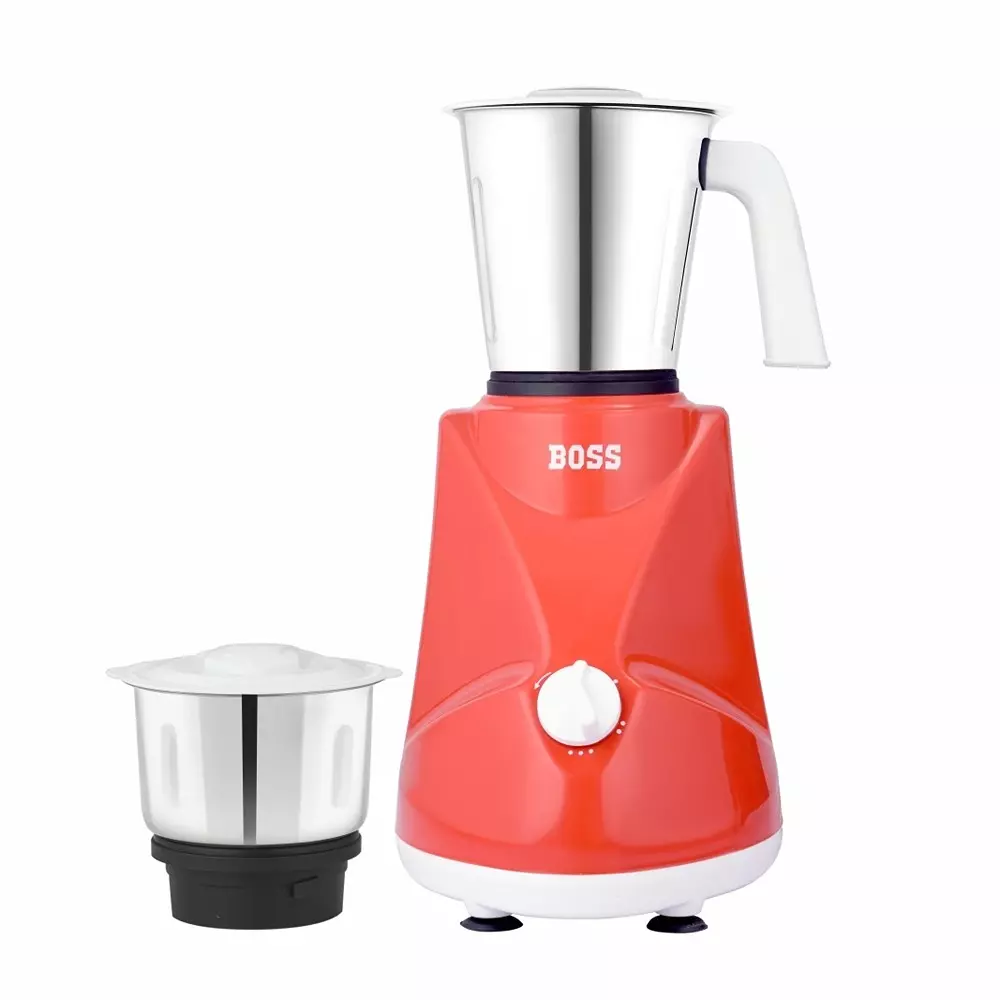 Boss 500 W Comfort Mixer Grinder Red Color, 3 Speed Setting and 2 Stainless Steel Jars, B252