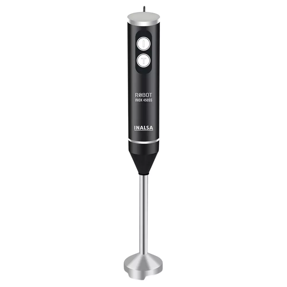 Inalsa Robot Hand Blender 450 W with 2 Speed Mode Stainless Steel 220 V Black & Silver Color