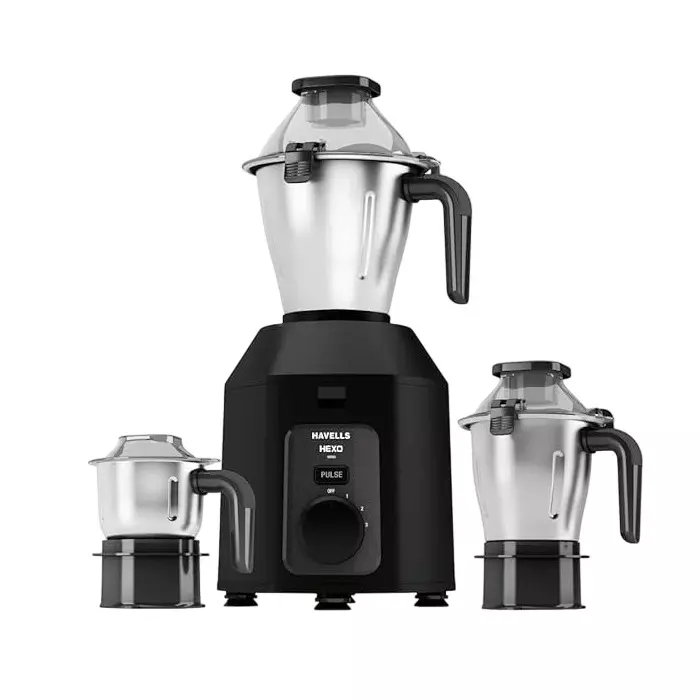 Havells Hexo Plus 1100 W Mixer Grinder with 3 Jar Black, GHFMGDIK110