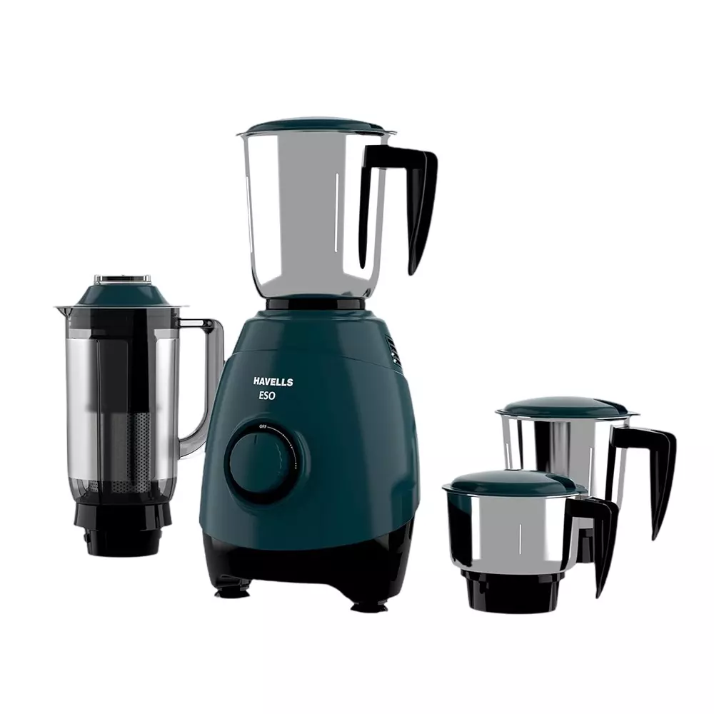 Havells ESO 750 W Mixer Grinder with 4 Jar Teal, GHFMGELK075