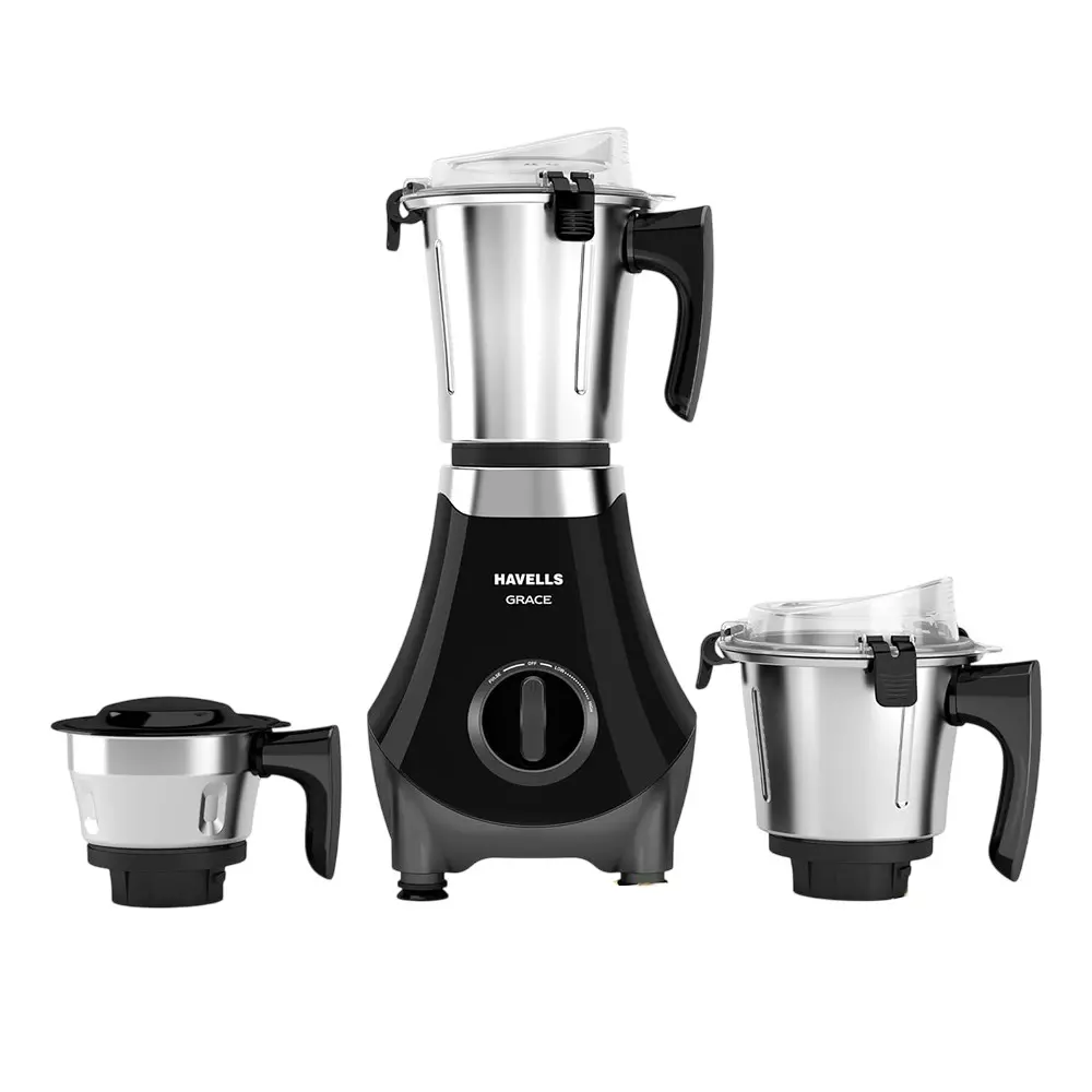 Havells Grace+BLDC 800 W Mixer Grinder with 3 Jar Black, GHFMGFEK080