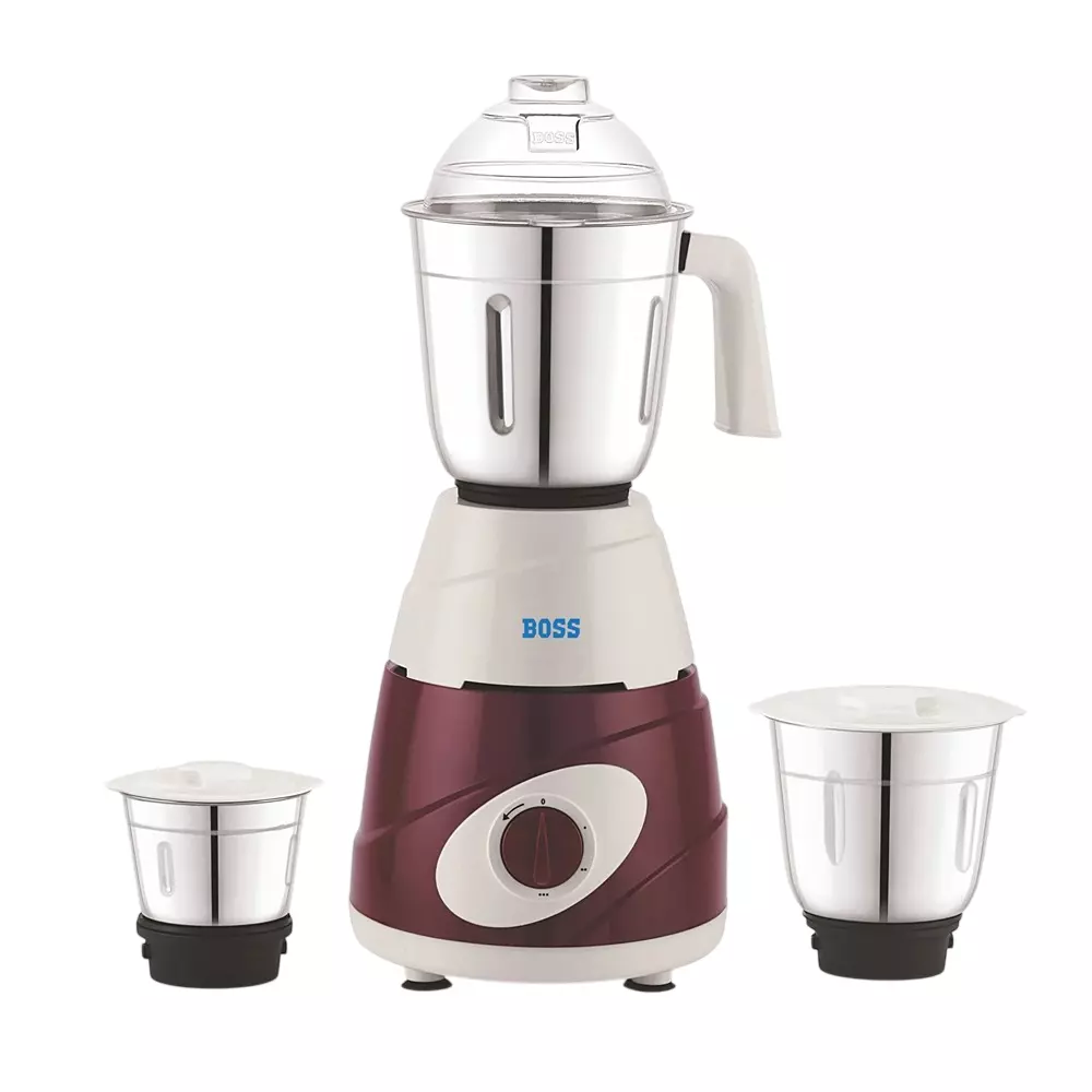 Boss 550 W Thunder Mixer Grinder Red Color, 3 Speed Setting and 3 Stainless Steel Jars, B272