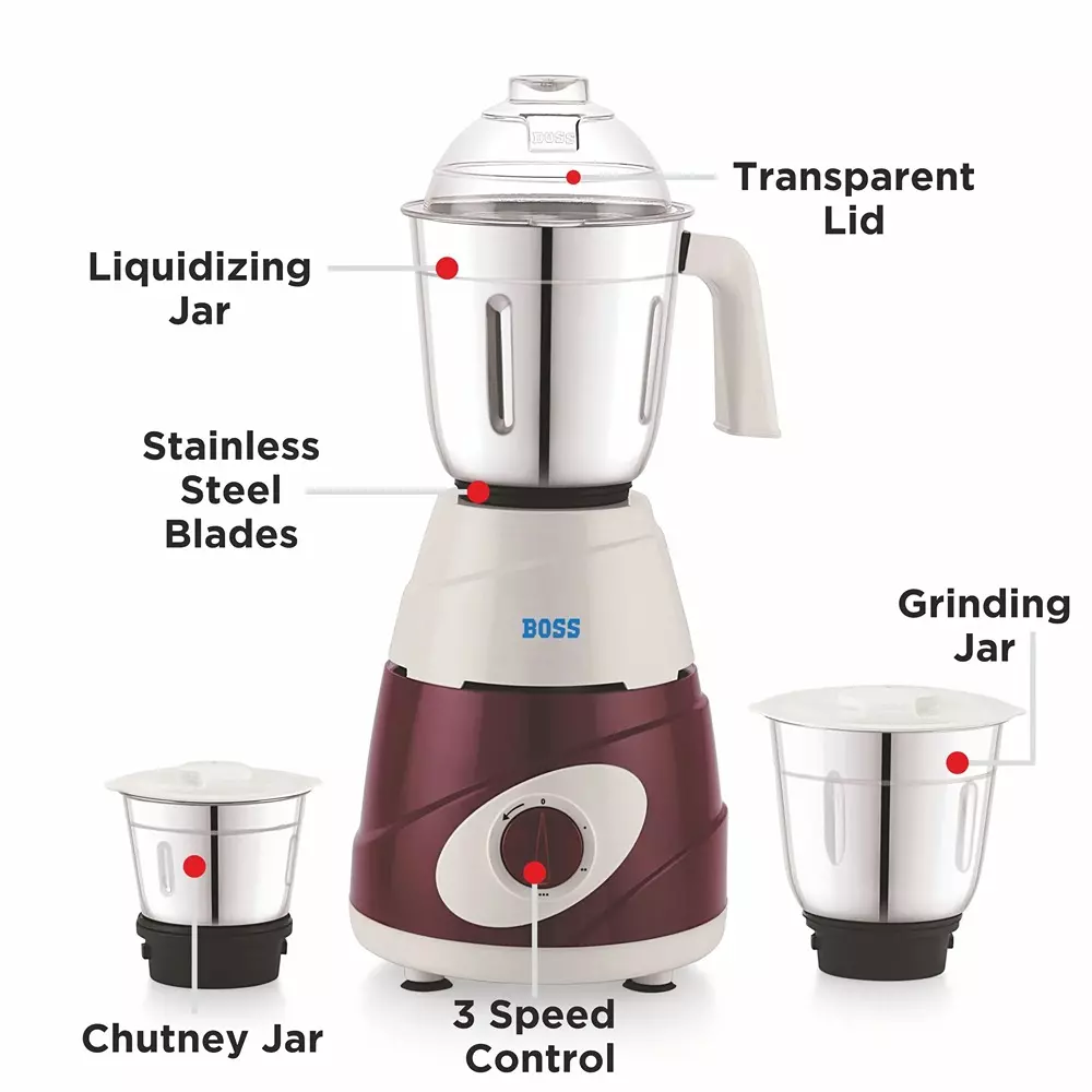 boss-550-w-thunder-mixer-grinder-red-color-3-speed-setting-and-3-stainless-steel-jars-b272
