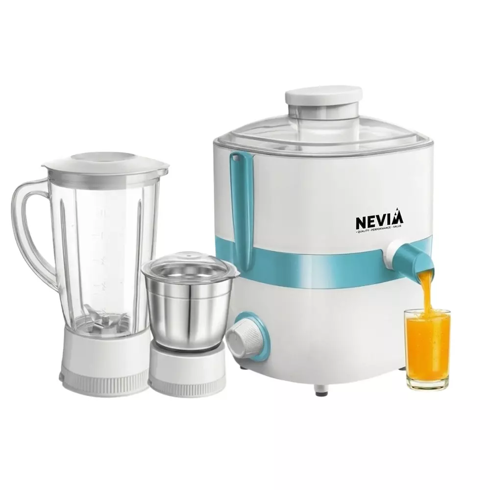 Nevia 550 W Mr. Fruito Juicer Mixer Grinder 16000 RPM Speed with 2 Jars in Light Blue Color, 550-MR.FRUITO-JMG-WBL