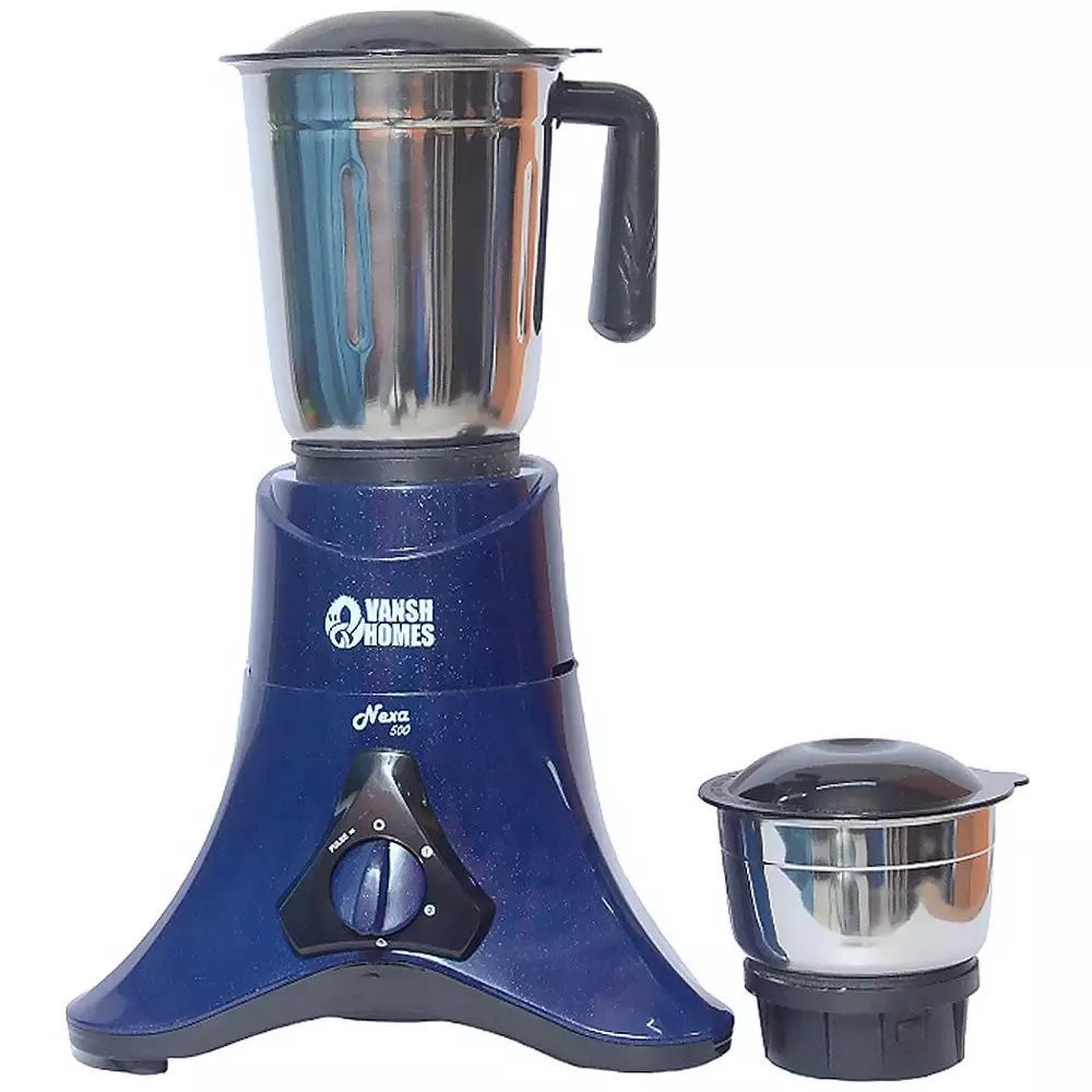 vansh-homes-nexa-mixture-grinder-with-2-jar-copper-motor-500-w-shock-proof-abs-body-dark-blue-vh-mg-500