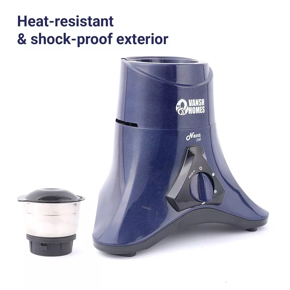 vansh-homes-nexa-mixture-grinder-with-2-jar-copper-motor-500-w-shock-proof-abs-body-dark-blue-vh-mg-500