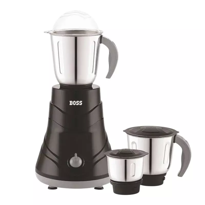 Boss 750 W Alpha Mixer Grinder Black Color, 3 Speed Setting and 3 Stainless Steel Jars, B264