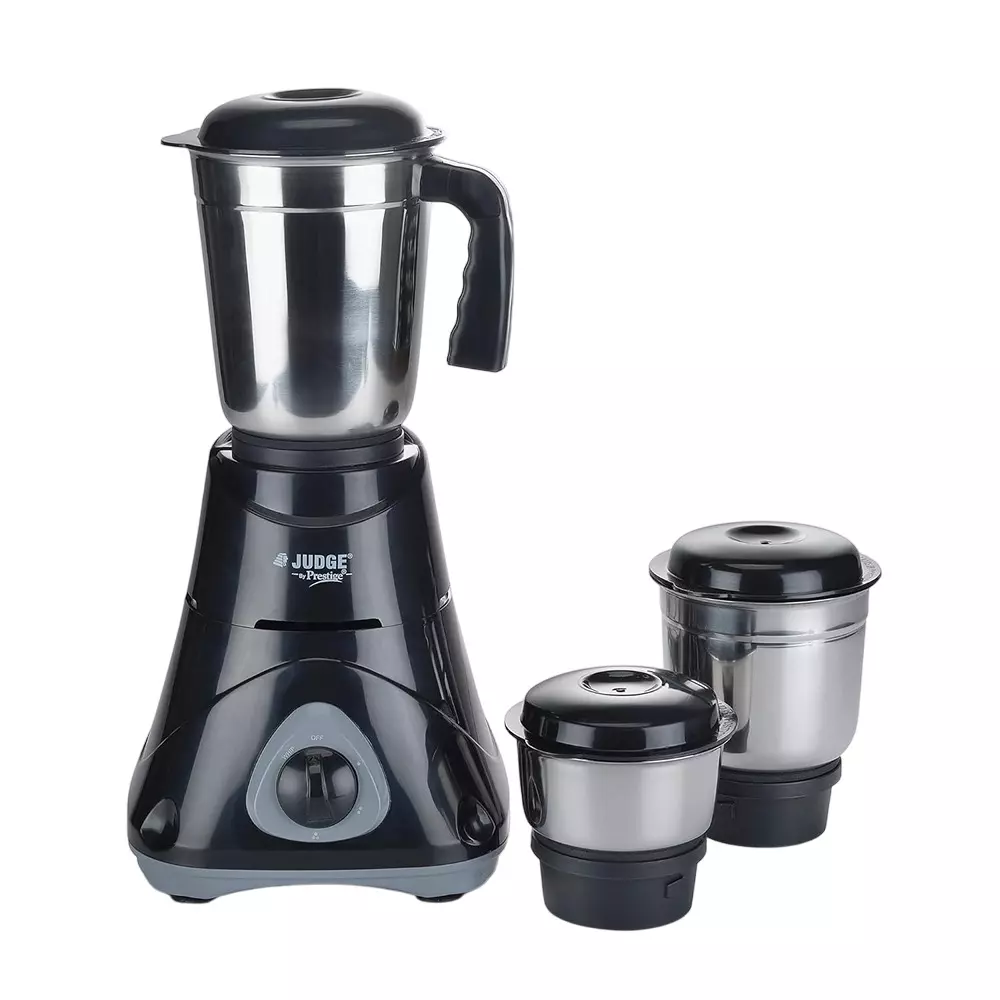 Judge by Prestige Ace Mixer Grinder With 3 Jar 500 W Stainless Steel Jar Black, Sliver, 50115