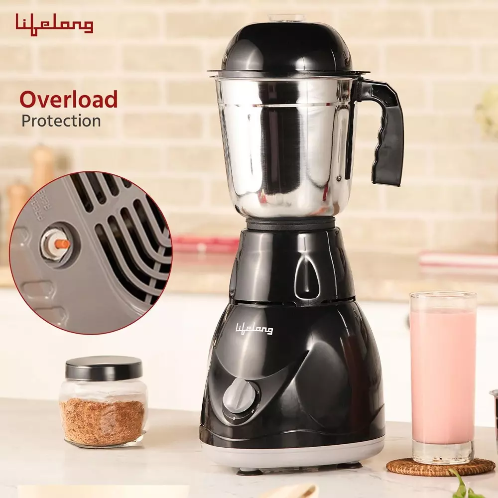 Lifelong Power Pro Mixer Grinder Kit Stainless Steel Corded Electric 500 W Power 1.5 L Capacity Knob Control for Kitchen, LLMG23