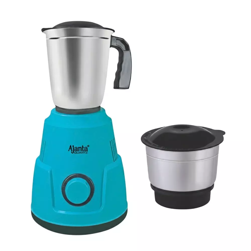 Ajanta Mixer Grinder Blue & Black 500 W 20000 RPM ABS Body with 2 Stainless Steel Jars, ECOMIX