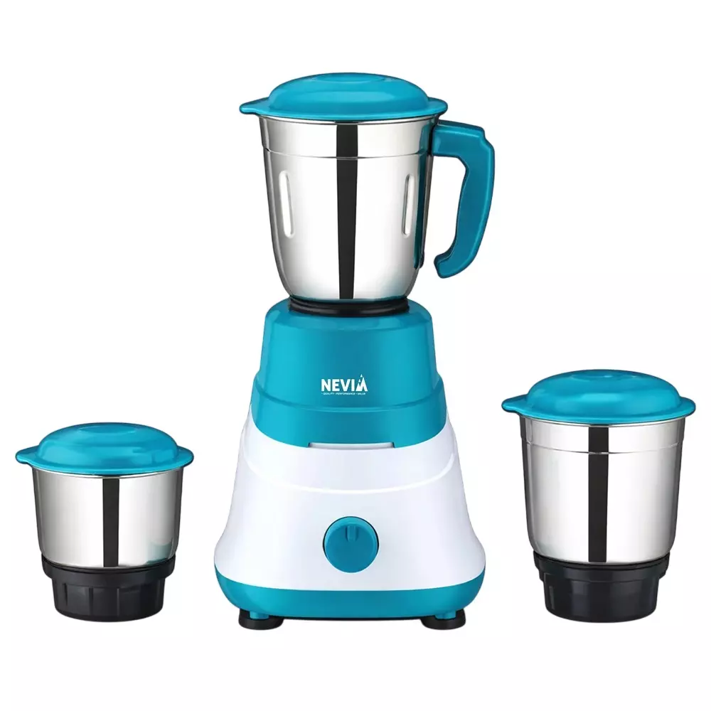 Nevia 550 W Super Mix Mixer Grinder 18000 RPM Speed with 3 Jars in CD Green, White Color, 550-SUPERMIX-MG-WGR