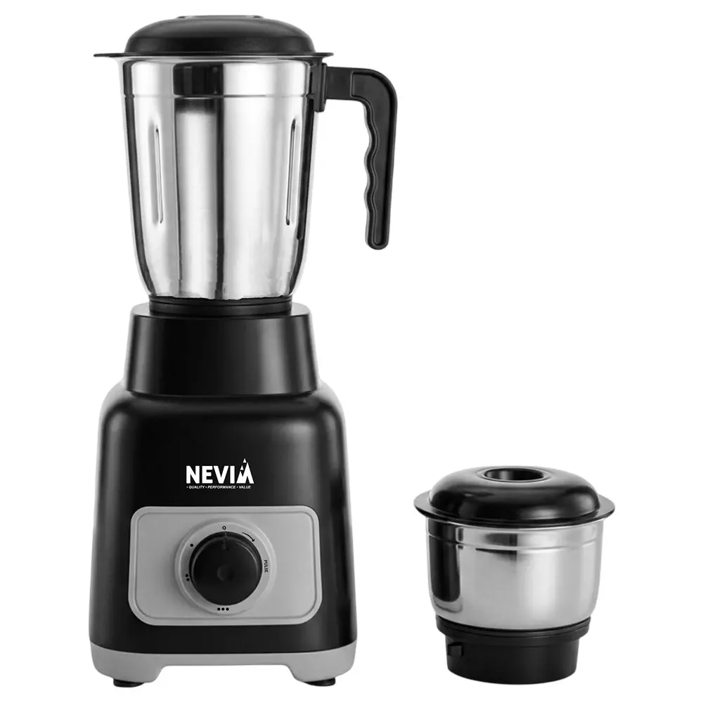 Nevia 550 W Joy Mix Mixer Grinder 18000 RPM Speed with 2 Jars in Black, Grey Color, 550-JOYMIX-MG-BLKGR