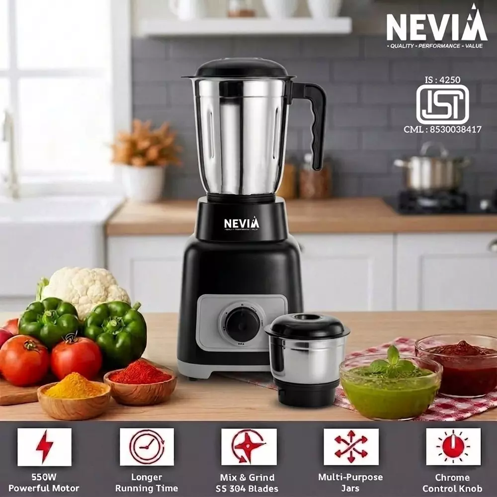 nevia-550-w-joy-mix-mixer-grinder-18000-rpm-speed-with-2-jars-in-black-grey-color-550-joymix-mg-blkgr