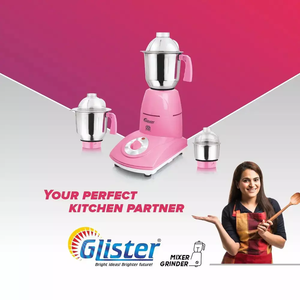 Glister Classic Mixer Grinder With Jar 650 W Copper Winding