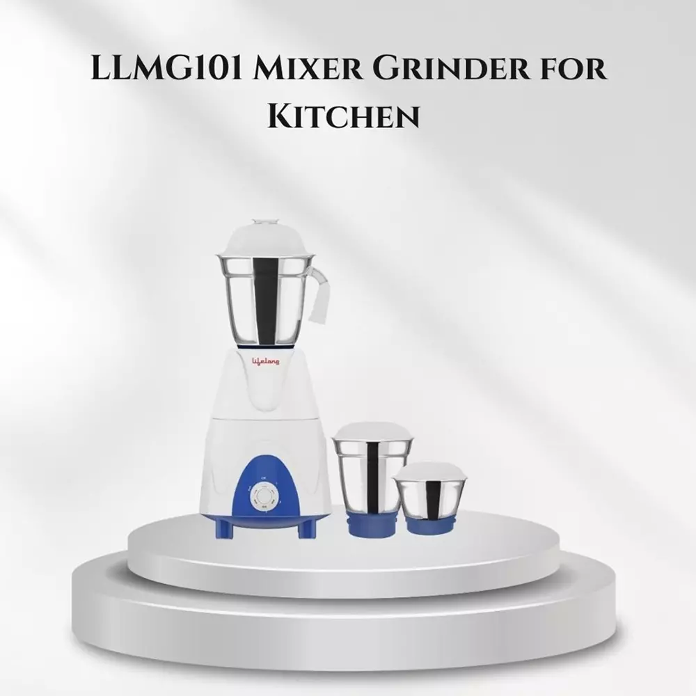 Lifelong Grand Mixer Grinder Kit Stainless Steel Corded Electric 750 W Power 1.5 L Capacity Stainless Steel 220-240 V AC for Kitchen, LLMG101