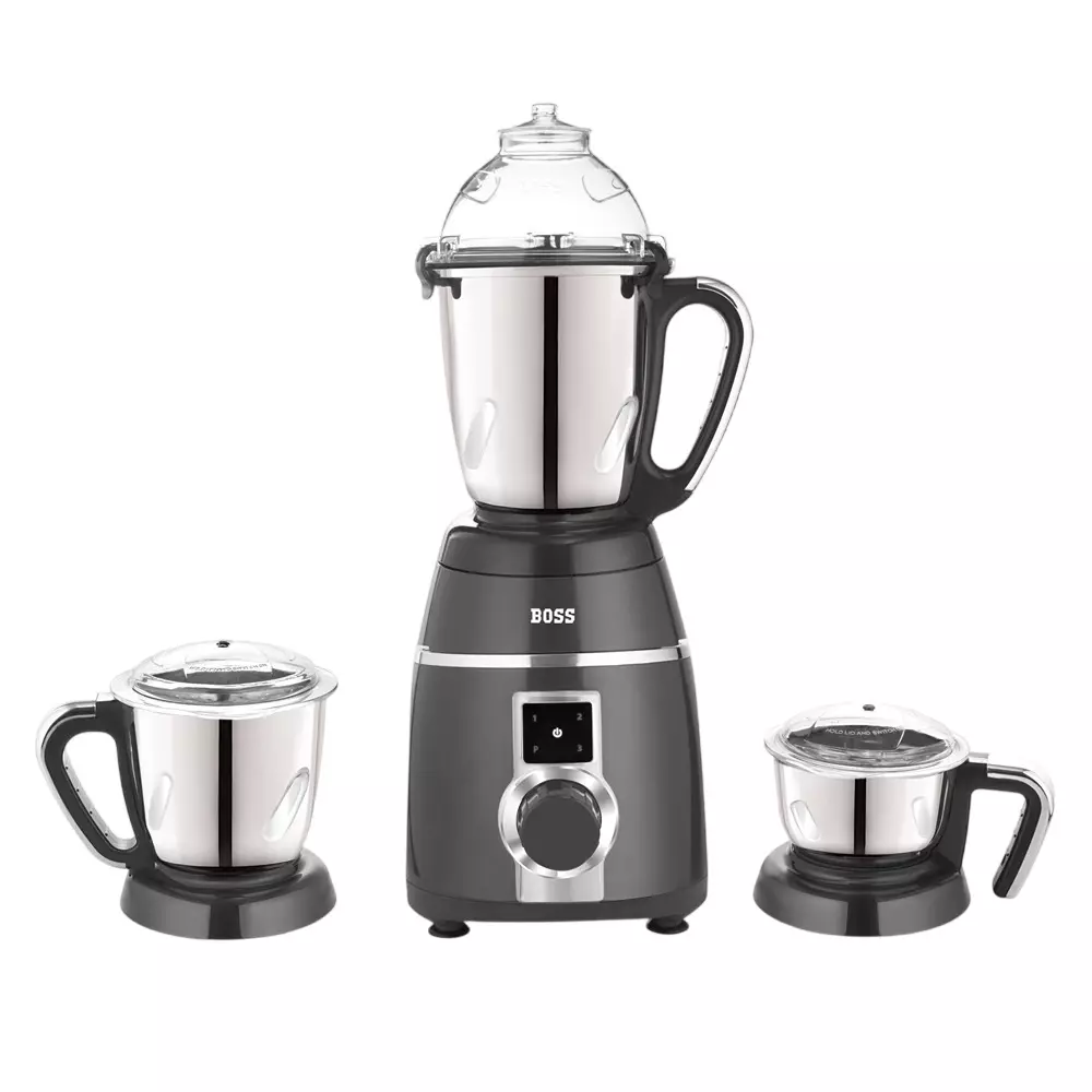 Boss 1000 W Tornado Mixer Grinder Grey Color, 3 Speed Setting and 3 Stainless Steel Jars, B285