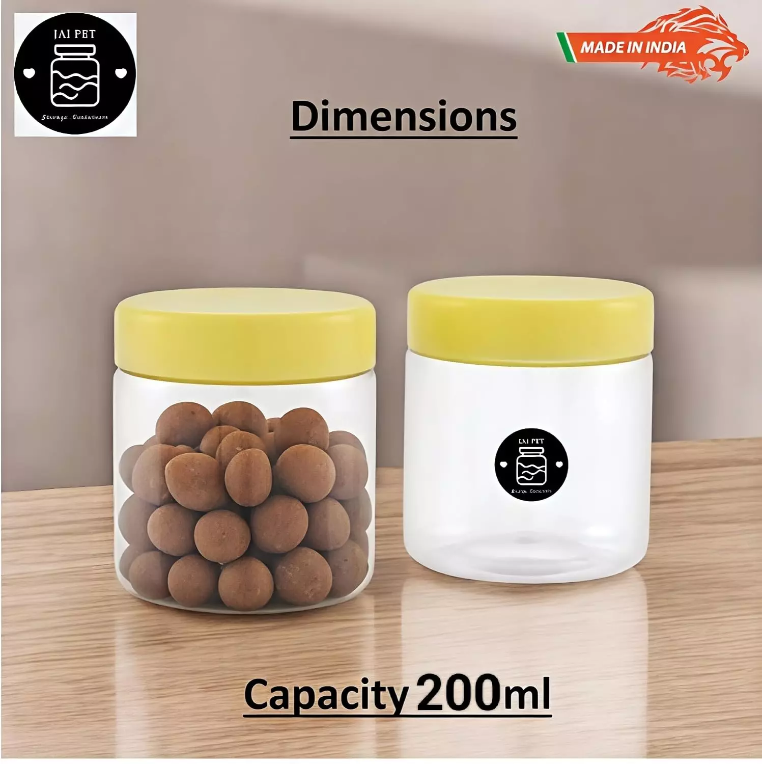 jaipet-modular-transparent-round-airtight-food-grade-plastic-storage-jar-200-ml-capacity-pack-of-12