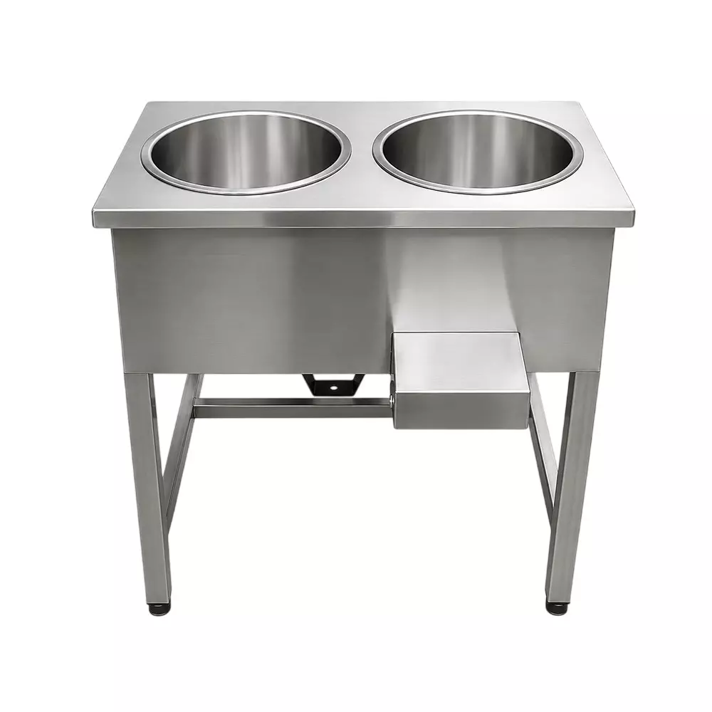Vinayak Machines Heavy Duty 2 Pot Electric Bain Marie 1.5kW SS Body Single Phase for Buffet Purpose