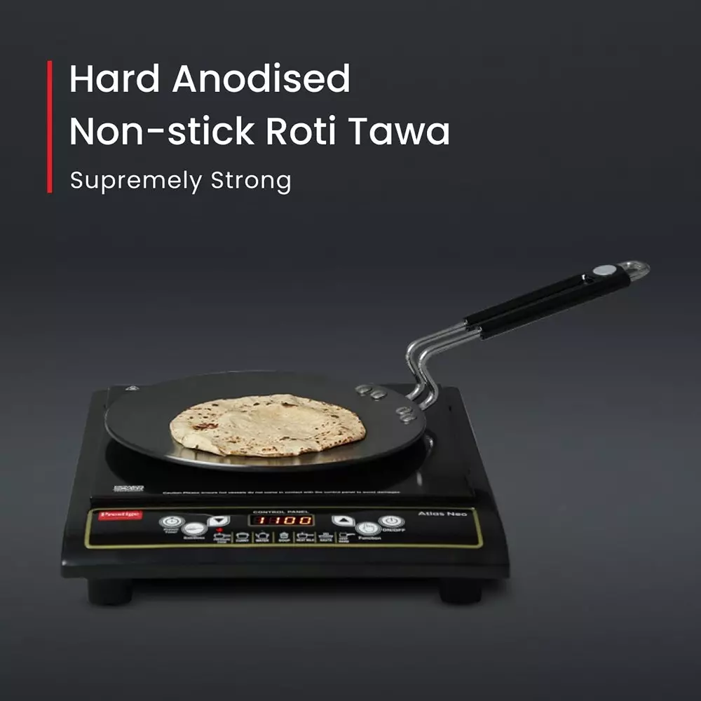 Prestige Roti Tawa Perma-Cool Handles Hard-Anodised Aluminium Black, 35035