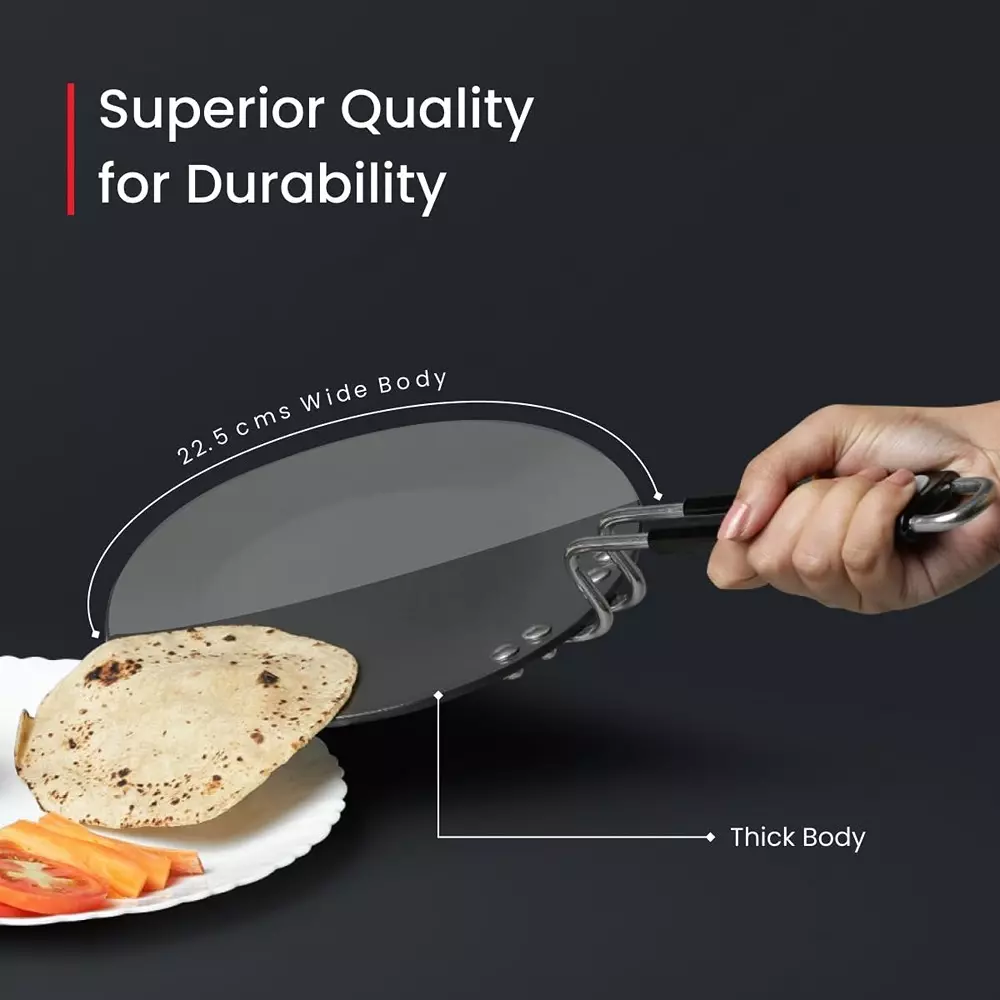 Prestige Roti Tawa Perma-Cool Handles Hard-Anodised Aluminium Black, 35035