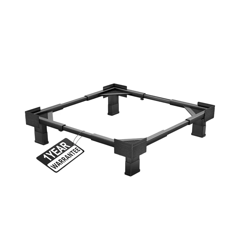 FEDUS Fridge Stand Trolley Without Wheels 225 Kg Load Capacity Single Double Door MS Steel Frame Black