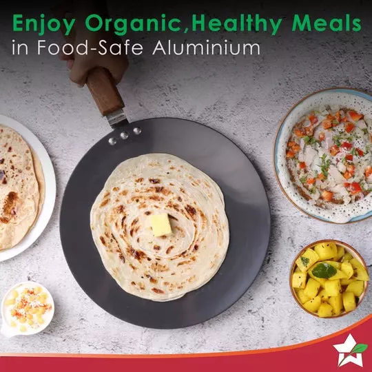 Wonderchef Ebony Roti Tawa 28 cm Non Stick Aluminium Black, 63152939