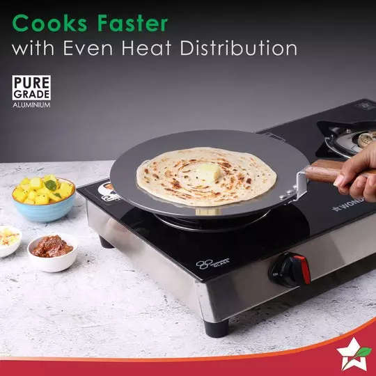 Wonderchef Ebony Roti Tawa 28 cm Non Stick Aluminium Black, 63152939