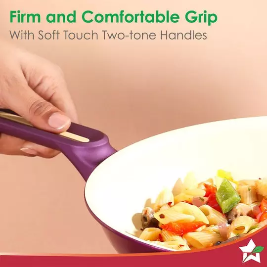 Wonderchef Bellagio Fry Pan 24 cm 1.7 L Pure Grade Aluminium Non-Stick Purple , 63154877