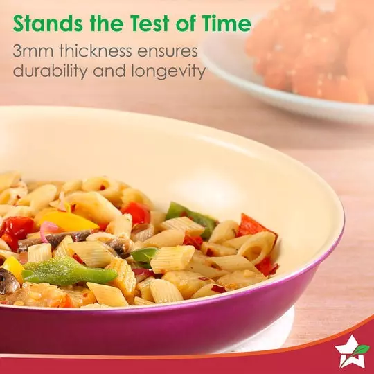 Wonderchef Bellagio Fry Pan 24 cm 1.7 L Pure Grade Aluminium Non-Stick Purple , 63154877