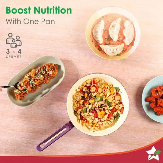 Wonderchef Bellagio Fry Pan 24 cm 1.7 L Pure Grade Aluminium Non-Stick Purple , 63154877