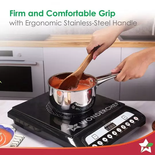 Wonderchef Venice Sauce Pan 14 cm 1.2 L Tri-ply Stainless Steel Chrome, 63154995