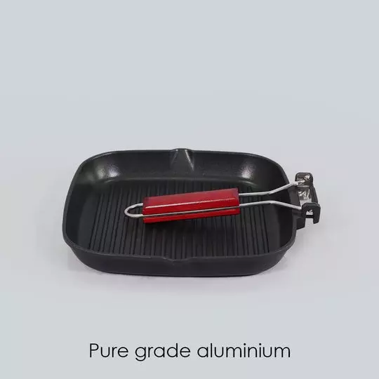 Wonderchef Caesar Folding Grill Pan 24 cm 2.3 L Aluminium Non-Stick Black, 63153832