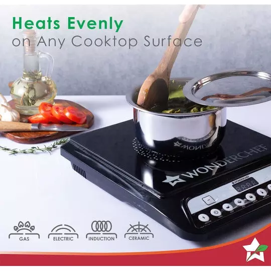 Wonderchef Nigella Cooking Pot with Lid 18 cm 2.6 L Tri-ply Stainless Steel Chrome, 63153418