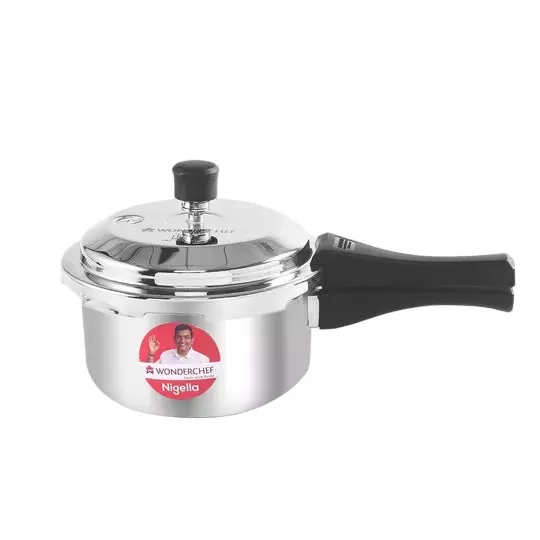 Wonderchef Nigella 2 L Pressure Cooker with Outer Lid Triply Stainless Steel Chrome ISI Certified, 63154776