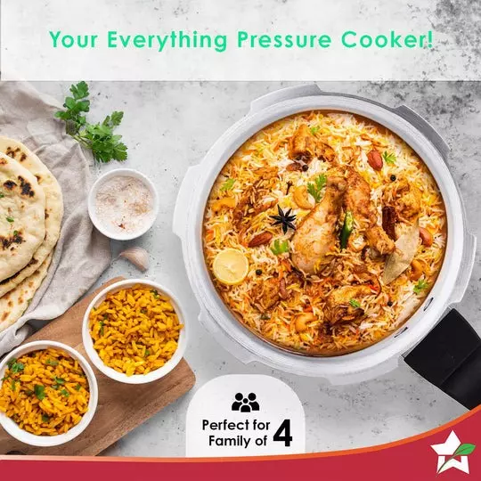 Wonderchef Ultima 3 L Pressure Cooker with Outer Lid Aluminium Silver ISI Certified, 63152606